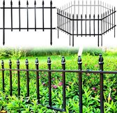 Metalen decoratieve tuinhek 57,5 cm breed x 45,5 cm hoog (4 panelen) Hekpaneelrand Opvouwbaar hek Landschapshek voor bloembed, tuin, dierenbarrière