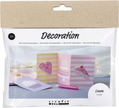 Mini Hobbyset Decoratie - pastel geel - pastel paars - pastel roze - Taartjes