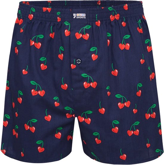 Happy Shorts Caleçon large pour homme Red Cherry Hartjes - Taille L | Caleçon ample - Valentine