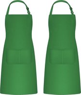 2 stuks kookschort voor mannen en vrouwen, bakschort met 2 zakken voor keuken, schilderschort voor volwassenen schort schort instelbaar voor tuinwerk
