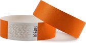 CombiCraft Blanco Tyvek Polsbandjes Neon Oranje - 200 stuks