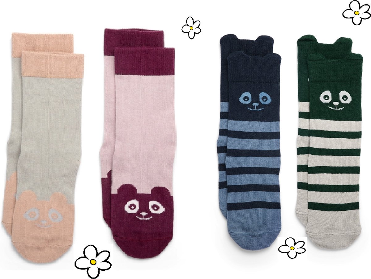 Nuuroo Frida en Freja sokken 2 x 2-pack kindersokken maat 17-18
