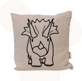 Handgemaakt Dino kussen - Triceratops | 30 x 30 cm | Dinokamer | Dinosaurus | kinderkamer decoratie | Planet Puk