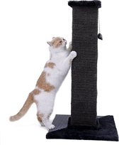 HandyHaven® - Krabpaal - Zwart - Kattenkrabpaal - Krabplank - Kattenspeelgoed - Katten - Poezen - Kitten - Klassiek - Sisal - Hoogte 82CM