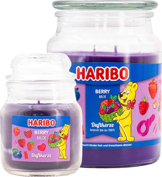 Haribo kaarsen Berrymix set 2 - 1x groot 1x klein