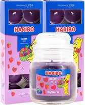 Haribo kaarsen Berrymix set 3 - 1x klein 2x theelicht