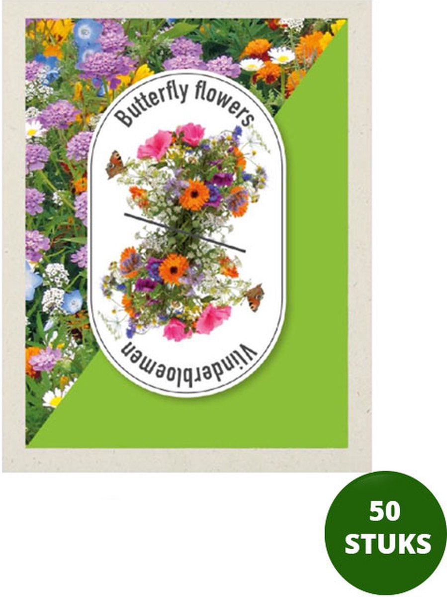 50 stuks Give away zaadzakjes Vlinderbloemen - cadeau - handig om uit te delen