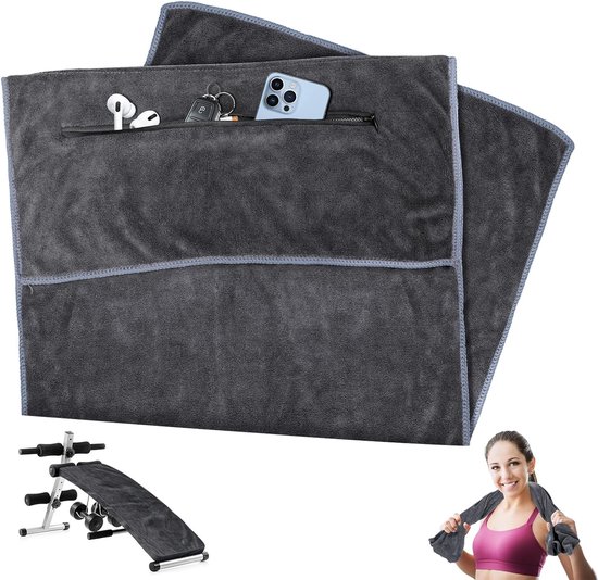 Foto: Fitnesshanddoek fitnesshanddoek van microvezel met badstofstructuur sporthanddoek voor sportschool en gym handdoek 100 x 40 cm met antislip fixatie voor dames en heren