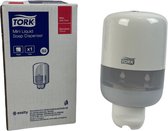 Tork Mini Vloeibare Zeep Dispenser, wit S2, kunststof, Elevation-Line (561000)- 10 x 1 stuks voordeelverpakking