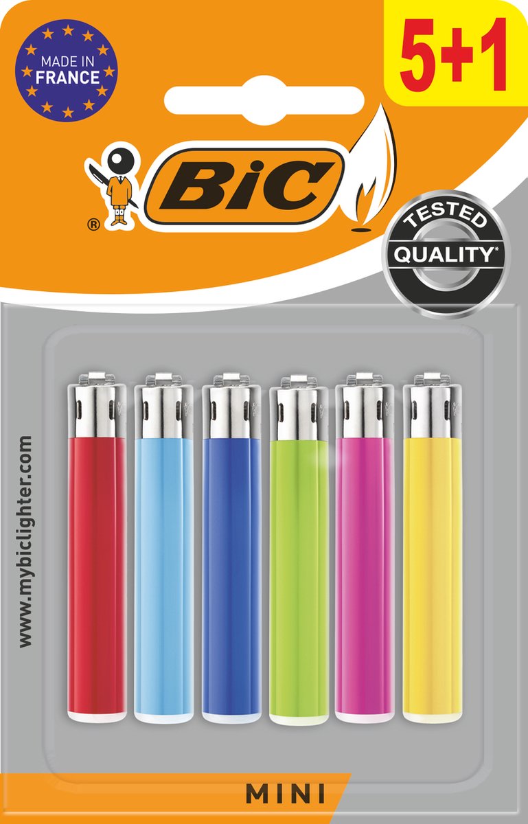 Goedkoopste BIC J25 Mini Vuursteenaansteker - Pak van 6 aanstekers