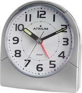 ATRIUM Wekker - Analoog - Zilver - Duidelijk - Opbouwend Alarm - Snooze - Zonder Tikgeluid - Gemakkelijk in gebruik - Quartz uurwerk - Stabiel - A218-19