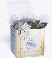 Dammann Frères - Joli Coeur 25 sachets Cristal - Thé vert arôme bergamote, abricot et vanille - Sachets de thé compostables - Collection Versailles
