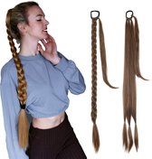 SassyGoods® Braided Ponytail Extensions - Vlecht Haar - Braids Hair - Haarstuk - Donkerblond - 80 cm