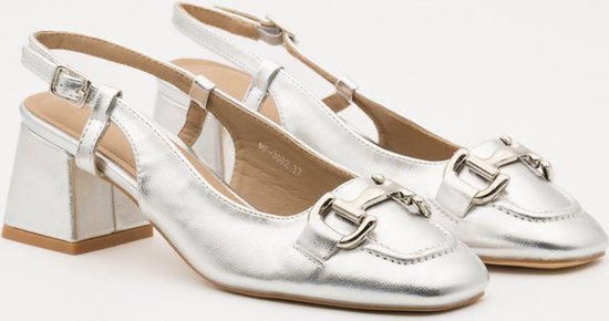 Dames Loafers & Espadrilles - Imitatieleer - Zilver - Maat 36