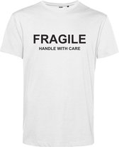 T-shirt FRAGILE Handle With Care | Mental Health | Gevoelig | Wit | maat XS