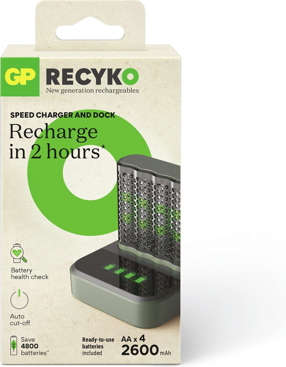GP USB-lader M451+4XAA 2600mAh dockingstation Batterijoplader