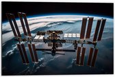 Dibond - Ruimte - Planeet - Aarde - 60x40 cm Foto op Aluminium (Met Ophangsysteem)