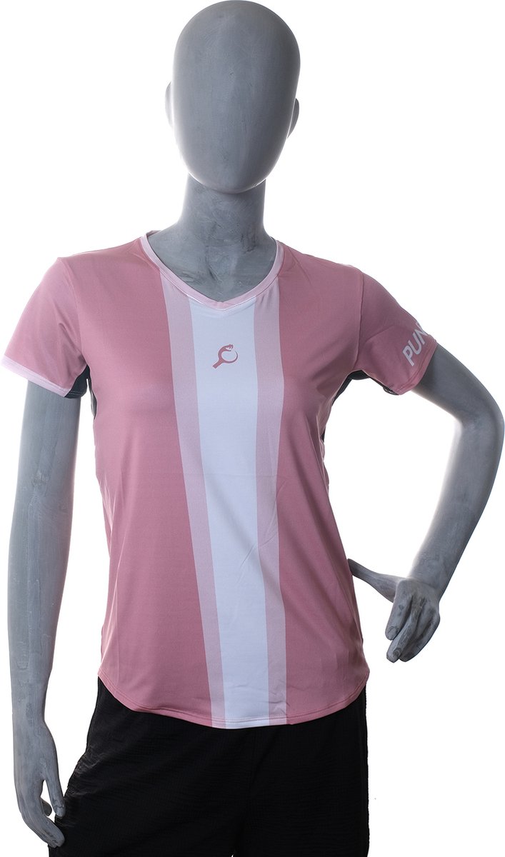 PUNTAZO Padel T-shirt Dames Sportshirt Large roos Korte mouw