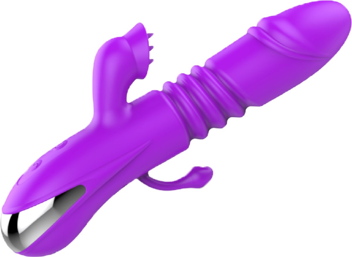 Goedkoopste Cupitoys® Stotende tarzan vibrator met butt plug - 19,5cm - 42°c - Paars - 24 standen - Vibrators voor vrouwen en mannen - Sex toys voor vrouwen en mannen
