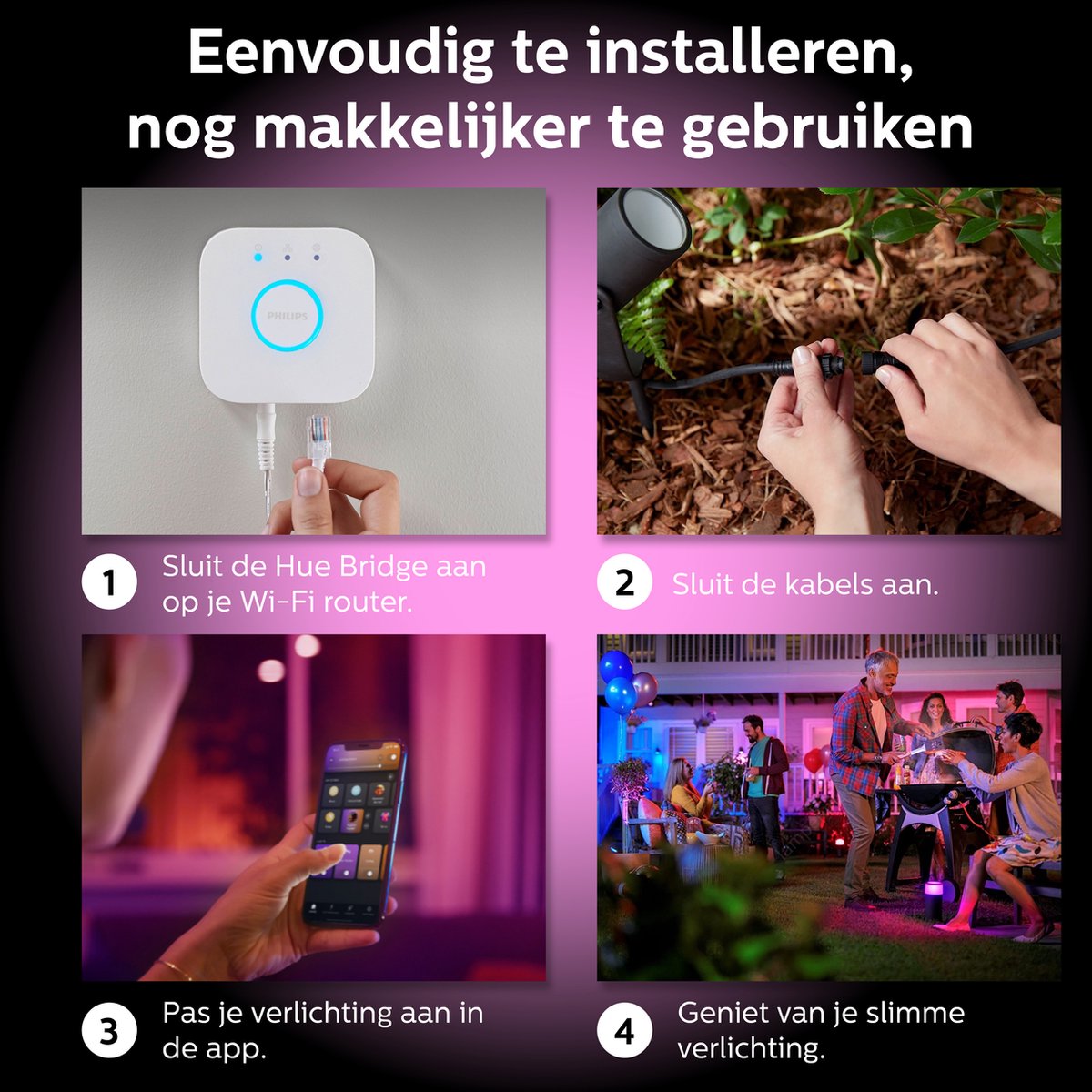 Philips Hue Lily Basisset van 2 Tuinspots (Antraciet)