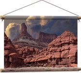 Textielposter - Stenen - Wolken - Bezienswaardigheid - 60x40 cm Foto op Textiel