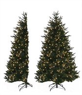 Own Tree Irish Pine halve kunstkerstboom met verlichting groen 2,4 m x 70 cm