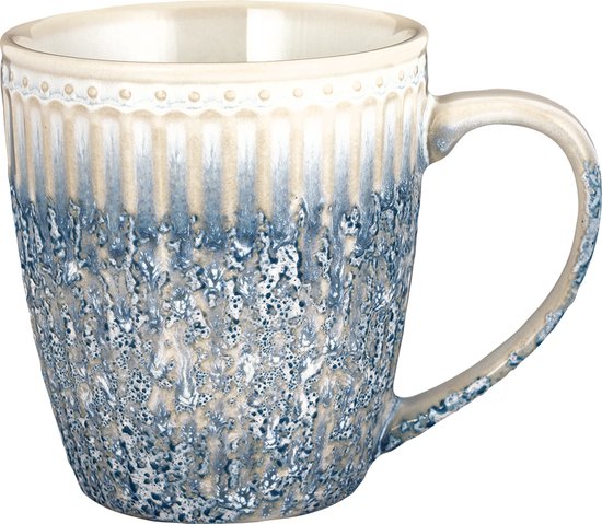 Foto: Greengate koffiemok alice ripple blue 350 ml h 10 cm 9 cm