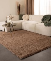 Hoogpolige loper shaggy Trend effen - mokka 80x250 cm