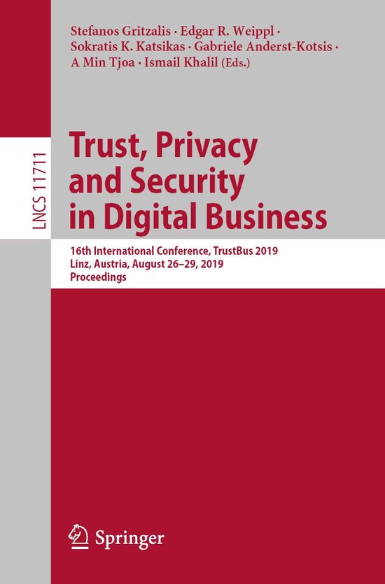 Springer Nature Proceedings Computer Science - Trust, Privac ... - cover