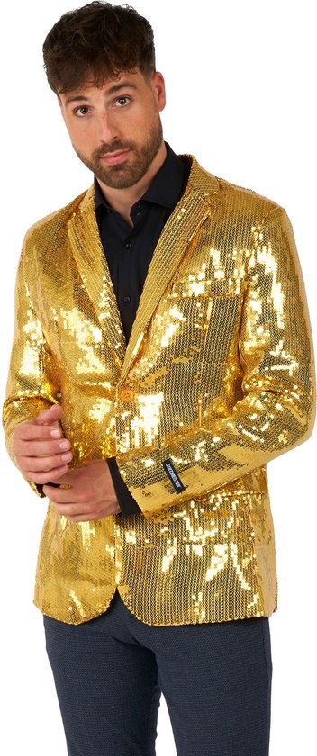 Suitmeister Sequins Goud - Heren Party Blazer - Glimmende Pailletten - Goud Carnavals Jasje - Maat S