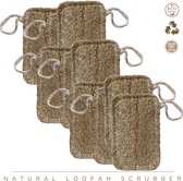 10 stuks natuurlijke luffa sponzen, 8 x 13 cm, luffa-spons, zeepbakje, zeephouder, accessoires voor douche, badkamer, keuken, werkblad (beige)