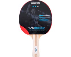 Tafeltennisbat 2 Ster – Taps Gelamelleerd Houten Handvat – Glad Sandwich Rubber 2 mm – Ping Pong – Longfield
