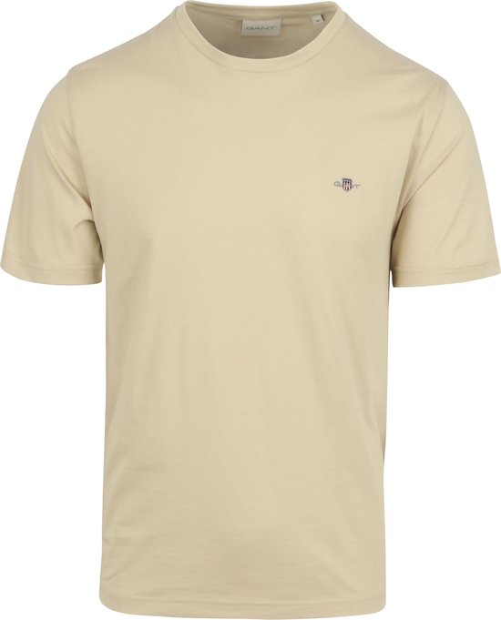 Gant - T-shirt Shield Logo Ecru - Heren - Maat M - Regular-fit