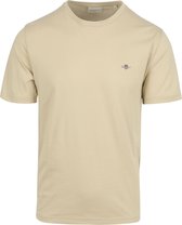 Gant - T-shirt Shield Logo Ecru - Heren - Maat L - Regular-fit
