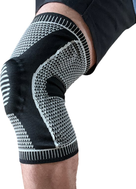 Kniebrace PtFysio - Knie Versterking - Orthopedische kniebrace voor kruisband - Knieband voor meniscus - Kniebeschermer - Knie brace patella silicone padding - Collateraal band versteviger - Compressie kniebandage blessure - XL Zwart 2 Stuks