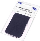 10x patch applicatie reparatiedoek smal opstrijkbaar - marine donker blauw - 100% katoen - 7,6 x 4,9 cm - 10 patches - reparatie kniestukken - stof
