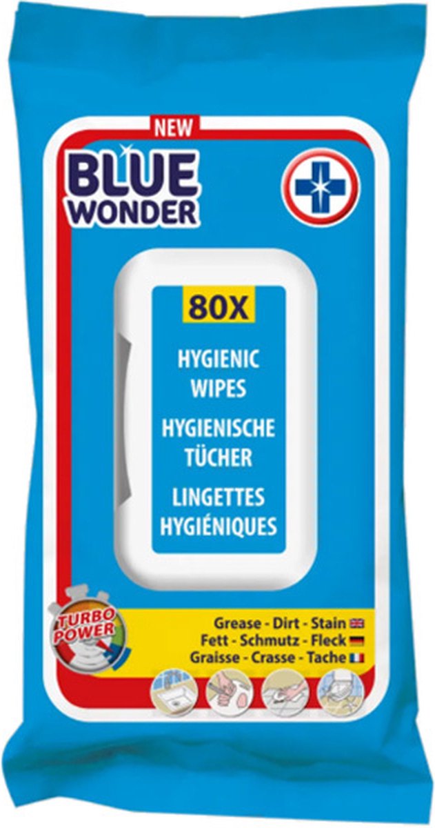 Goedkoopste Blue Wonder Antibacteriële doekjes - 6 x 80 doekjes