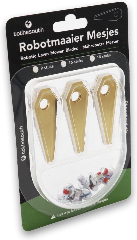 To the South ® Lames de tondeuse robot universelles adaptées aux Faucheuses robotiques Bosch - Titane - 30 pièces