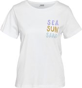 Noisy may T-shirt Nmsun Nate S/s T-shirt Jrs Fwd 27030257 Bright White/sea Sun Sand Dames Maat - M
