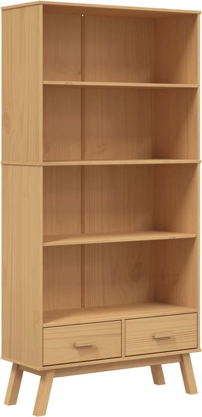 vidaXL-Boekenkast-4-laags-OLDEN-massief-grenenhout-bruin