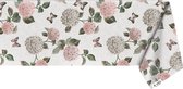 Raved Tafelzeil Hortensia 140 cm x 140 cm - Roze - PVC - Afwasbaar