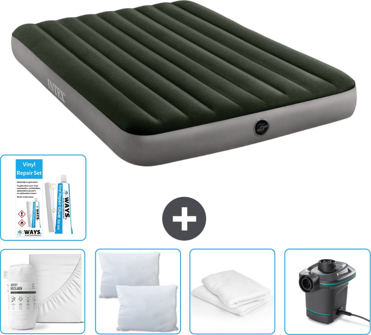 Intex Luchtbed - 2-Persoons - 152 x 203 x 25 cm - Groen - Inclusief Accessoires CB2