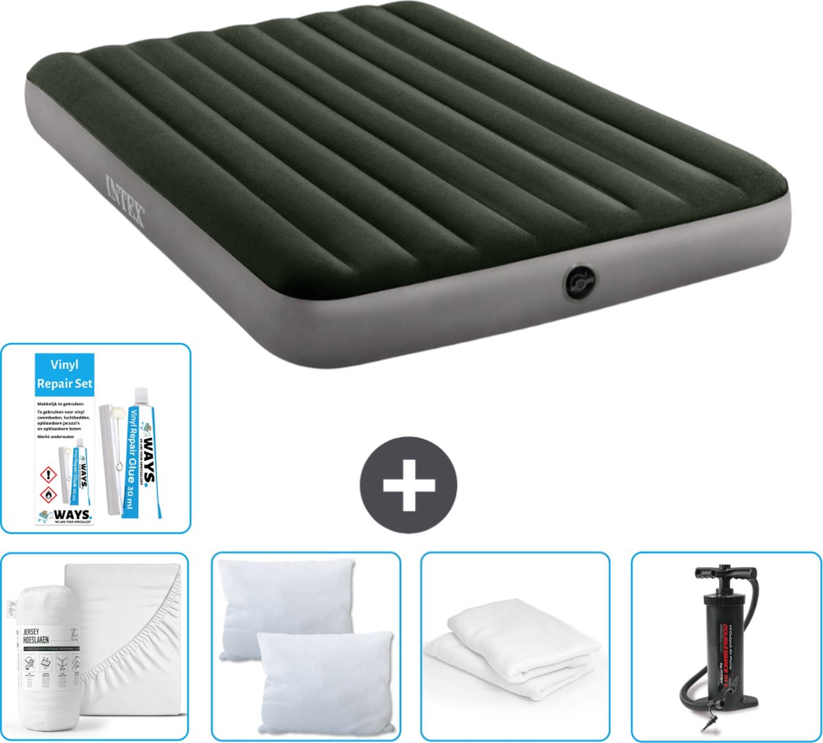 Intex Luchtbed - 2-Persoons - 152 x 203 x 25 cm - Groen - Inclusief Accessoires CB1