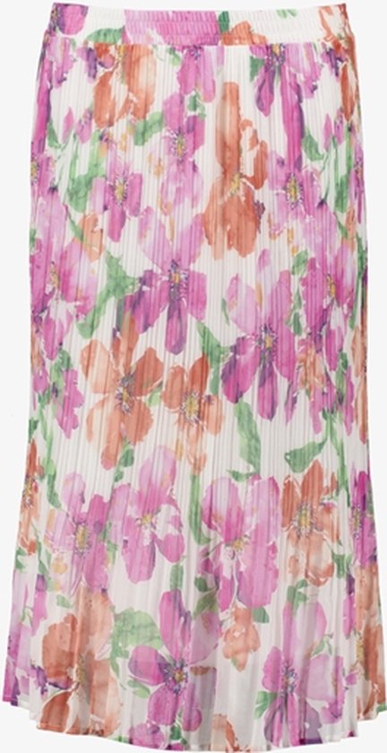 Jupe midi en mousseline de soie pour femme TwoDay avec imprimé floral - Rose - Taille 3XL
