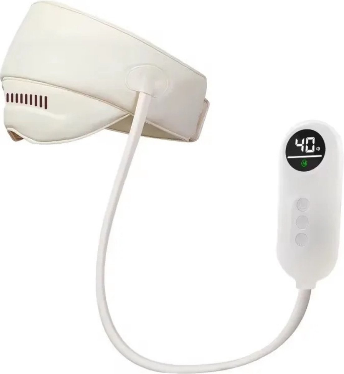 EyeMash - Oogmassage Apparaat - Hoofdmassage - Massage Apparaat - Eye Massager - Verbeterd Slaapkwaliteit - Bluetooth - 5 Warmte standen - Beige