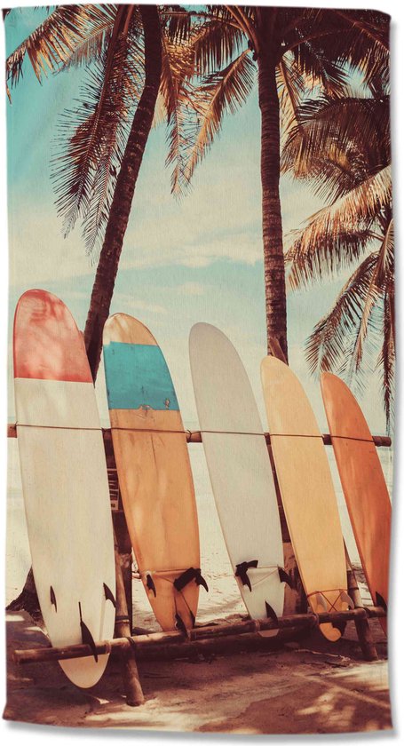 Trendy XL velours strandlaken Surf - 100x180 - heerlijk zacht - comfortabel om op te liggen - vochtabsorberend - prachtige kleuren - sneldrogend - hoogwaardige kwaliteit