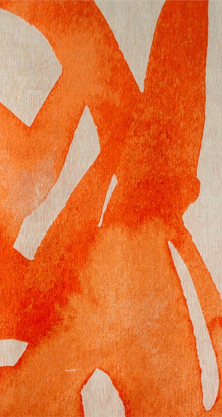 Abstract Swing vloerkleed met oranje inktvlek - 80 x 150 cm