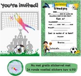 Uitnodiging kinderfeestje - Kinderfeest - Uitnodigingen - Verjaardag - Inclusief enveloppen - Eigen design en print - Wenskaart - Voetbal - 20 stuks - A6