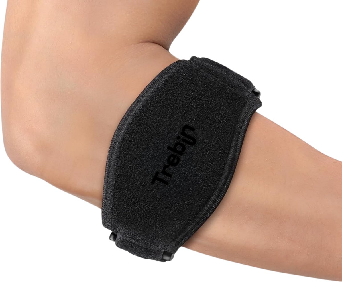 Trebin Elleboog Brace met Gelvulling - Tennisarm Bandage - Ergonomisch Ontwerp - One Size - Trebin