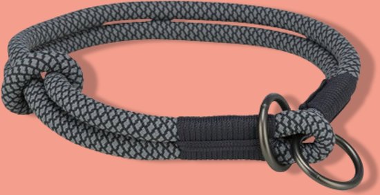 Trixie - Halsband Hond Soft Half-Slip Zwart / Grijs | bol